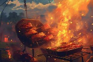 un barbecue image HD photo