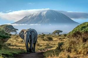 le majesté de kilimandjaro les afriques le plus élevé de pointe photo