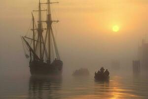 le salé brume de une brumeux Matin photo