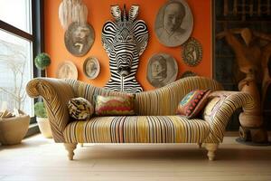 utilisation de d'inspiration africaine motifs dans intérieur conception photo