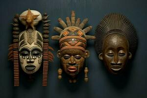 utilisation de éléments de traditionnel africain masques et photo