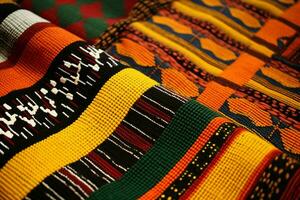 utilisation de traditionnel africain textiles tel comme kente o photo