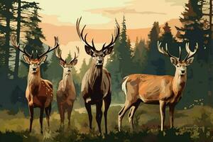 une groupe de cerf par animaux illustration photo