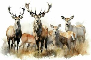 une groupe de cerf par animaux illustration photo