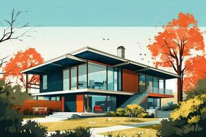 une moderne maison montré avec un illustration illustr photo