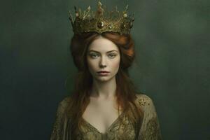 une femme avec une couronne sur sa tête photo