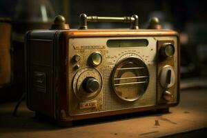 un vieux façonné radio avec une rouillé bouton photo