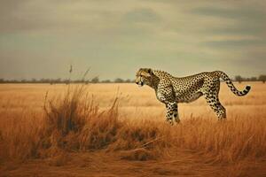 guépard traquer à champ photo