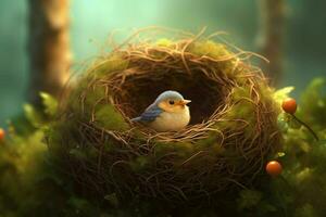 mignonne oiseau nid photo