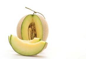 Melon cantaloup sur fond blanc photo