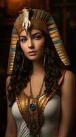 magnifique femme comme reine de Egypte cléopâtre. génératif ai photo