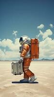 astronautes Voyage avec bagage. génératif ai photo