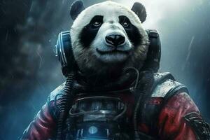 Panda dans une espace costume photo