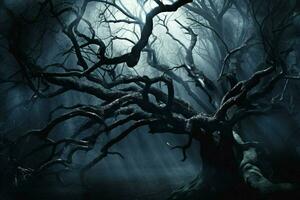 effrayant forêt mystère foncé arbre branche fantaisie photo