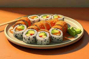 nourriture de rouleaux de sushi photo