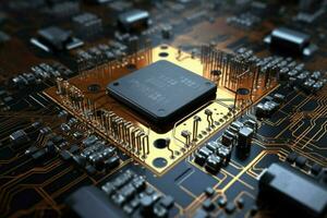 La technologie circuit processeur avec puce électronique photo