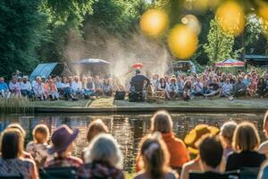 le été la musique Festival produit une animé ouvert photo