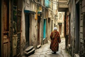 Turc vieux femme turc ville photo