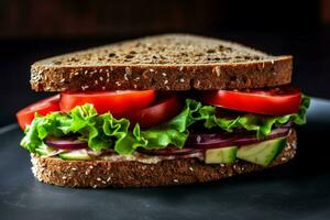 végétalien sandwich lumière et en bonne santé option pour une qui photo