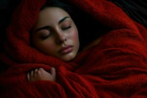 femme chaud couverture sommeil photo