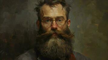 une homme avec des lunettes et une barbe est montré photo