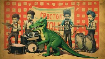 une affiche pour une punk bande appelé le crocodile photo