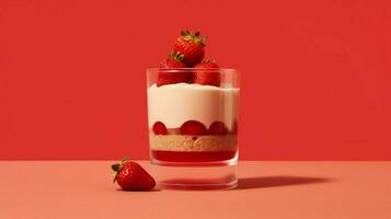 une fraise parfait avec des fraises sur Haut asseoir photo