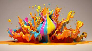 abstrait art avec coloré éclaboussure 3d photo