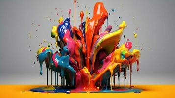 abstrait art avec coloré éclaboussure 3d photo