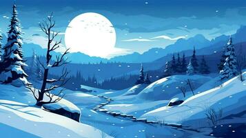 bleu hiver Naturel Contexte illustration ai ge photo