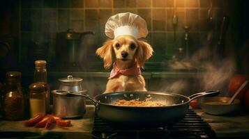 chef chien cuisine photo