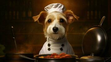 chef chien portrait cuisine photo