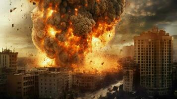 ville brûler explosion photo
