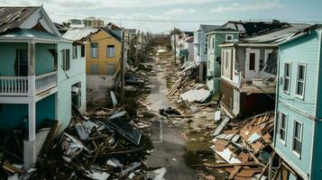 s'est effondré des murs de Maisons et endommagé toits dû photo