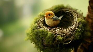 mignonne oiseau nid photo