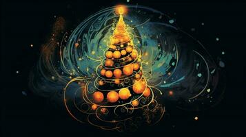 décoré Noël arbre illustration ai génératif photo