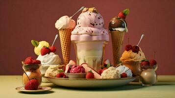 délicieux la glace crème servi affiche nourriture phonographe photo