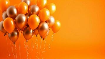 Orange des ballons sur une brillant Orange Contexte photo