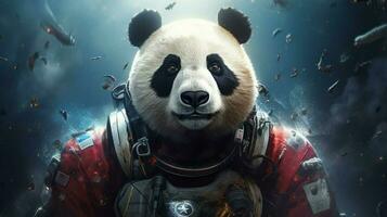 Panda dans une espace costume photo