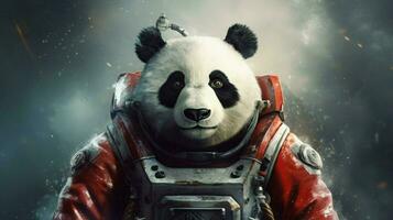 Panda dans une espace costume photo