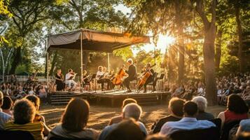 le été la musique Festival produit une animé ouvert photo