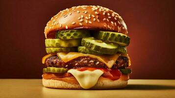 végétarien Burger avec tranche de Avocat fromage et pi photo