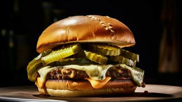 végétarien Burger avec tranche de Avocat fromage et pi photo