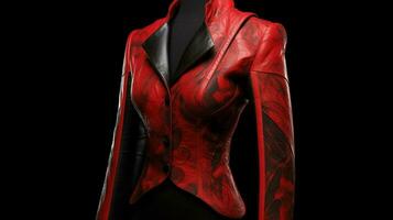 femme veste rouge tapis photo