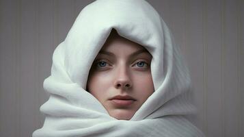 femme serviette visage photo