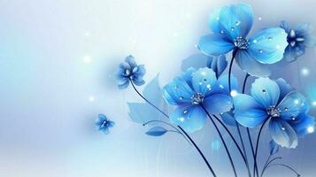 une magnifique bleu fleurs sur une gris Contexte photo