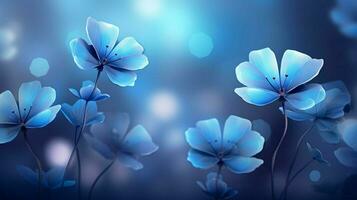 une magnifique bleu fleurs sur une gris Contexte photo