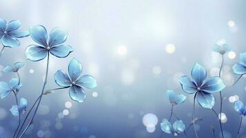 une magnifique bleu fleurs sur une gris Contexte photo