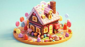 une fantaisie bonbons maison avec bonbons et Chocolat dessert photo