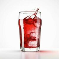 gros rouge doux boisson avec transparent Contexte photo